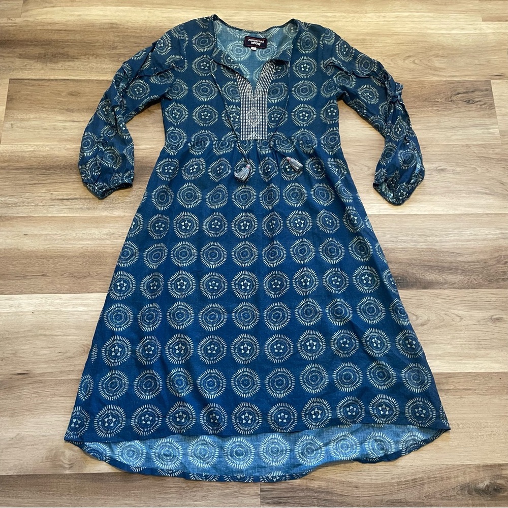 Johnny Was Workshop Blue Boho dress 100% cotton women’s XS